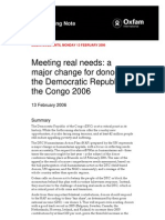 Meeting Real Needs: A Major Change For Donors To The Democratic Republic of The Congo