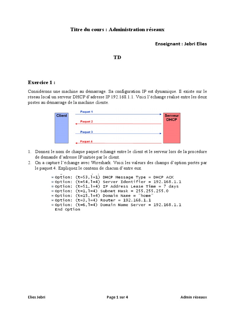 Administration des Réseaux et DHCP | PDF | Système de noms de domaines ...