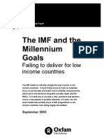 The IMF and The Millennium Development Goals: Failing To Deliver For Low Income Countries