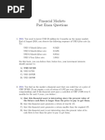 Financial Markets Past Exam Questions