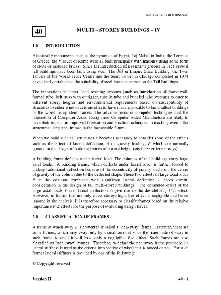 Multistorey Building Structure | PDF | Buckling | Deformation (Engineering)