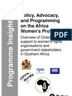 Policy, Advocacy, and Programming On The Africa Women's Protocol
