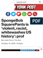 SpongeBob SquarePants is ‘violent, racist, whitewashes US history’ prof