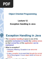 Object Oriented Programming: Exception Handling in Java