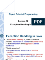 Object Oriented Programming: Exception Handling in Java