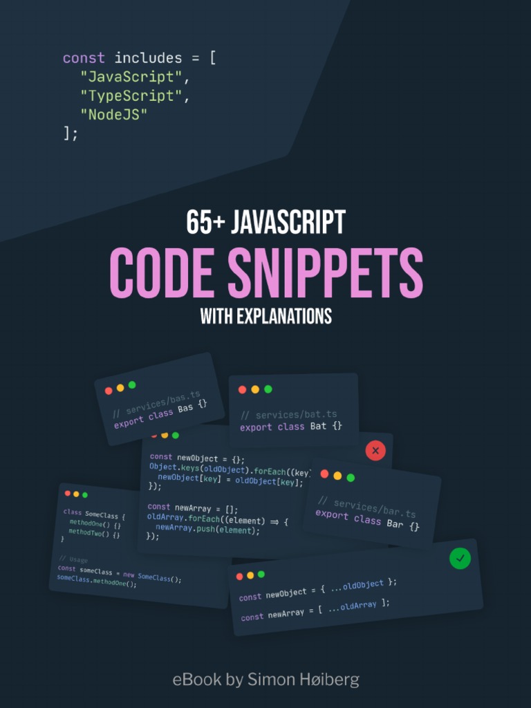 65+ JavaScript Code Snippets - With Explanations | Download Free PDF ...