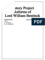History Project Reforms of Lord William Bentinck: Submitted By: Under The Guidelines of