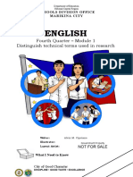 English: Fourth Quarter - Module 1 Distinguish Technical Terms Used in Research