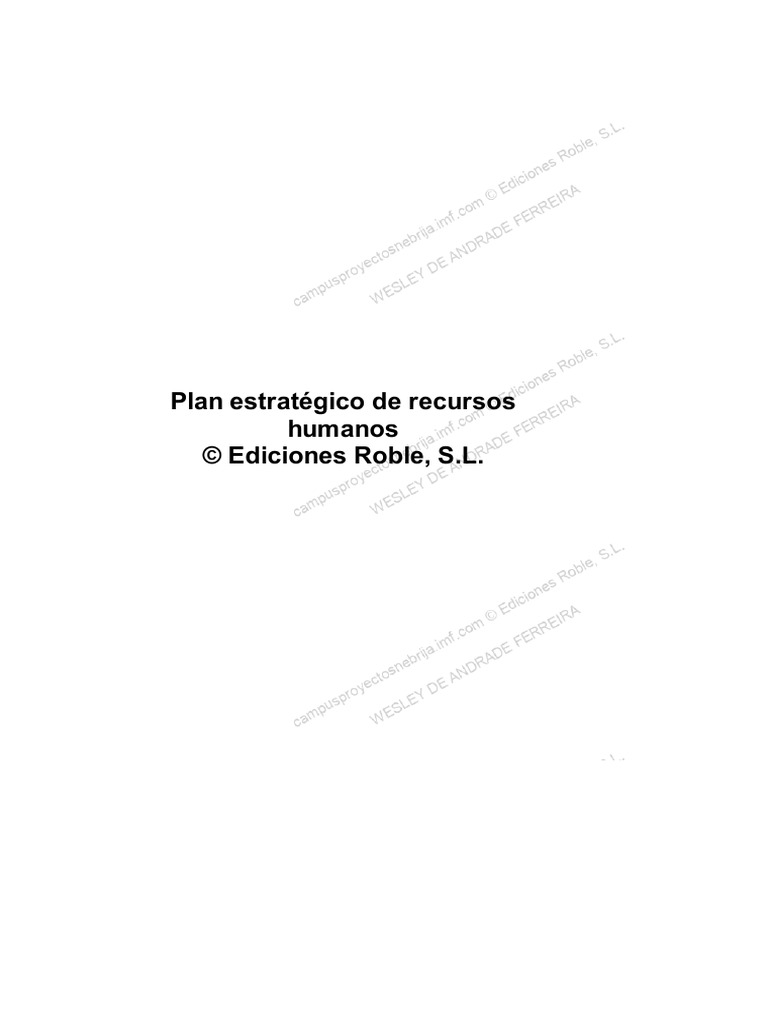 05 Plan Estrategico de Recursos Humanos | PDF | Gestión de recursos ...