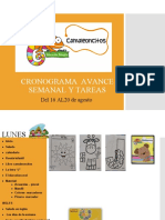 Cronograma Avance Semanal Y Tareas: Del 16 AL20 de Agosto