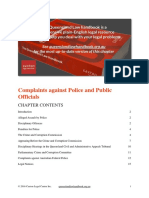 Complaints Against Police and Public Officials: Chapter Contents