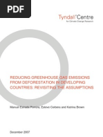 Download REDUCING GREENHOUSE GAS EMISSIONS FROM DEFORESTATION IN DEVELOPING COUNTRIES REVISITING THE ASSUMPTIONS by Tyndall Centre for Climate Change Research SN5283247 doc pdf