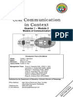 Oral Communication in Context: Quarter 1 - Module 2