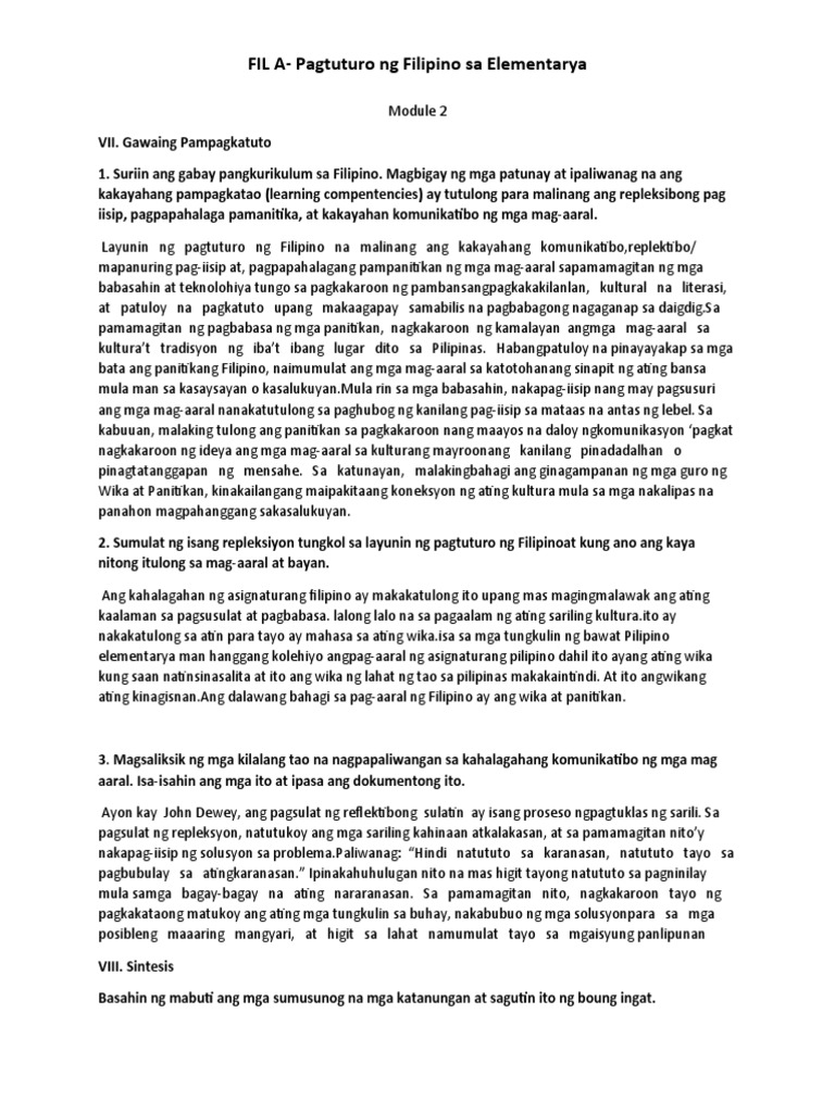 FIL A Module 2 For Courshero | PDF