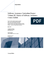 Software Assurance Curriculum Project Volume III: Master of Software Assurance Course Syllabi