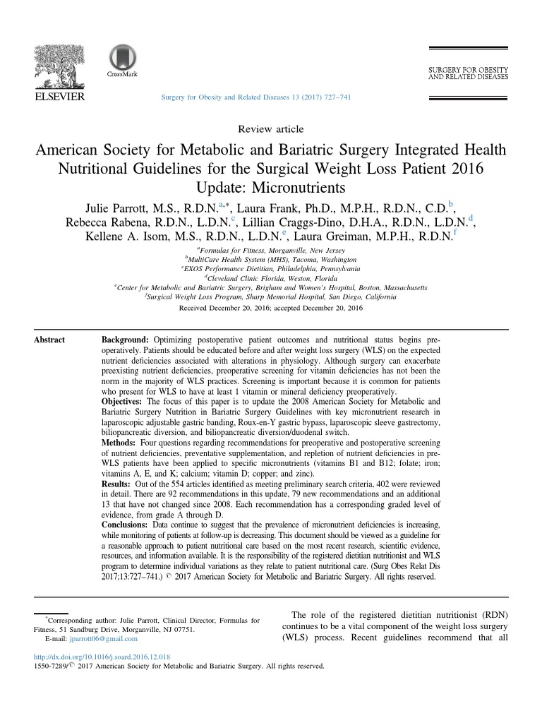 American Society For Metabolic and Bariatric Surgery Integrated Health ...