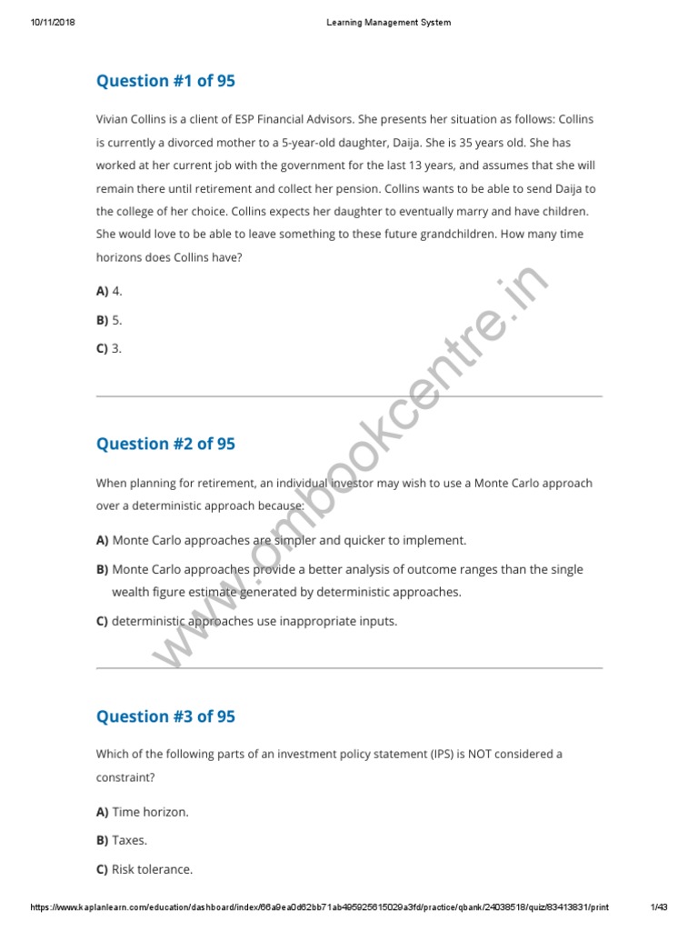 95 Questions IPS | PDF | Stocks | Investor