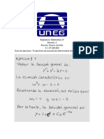 Ejercicios de Ecuaciones Diferenciales Lineales de Orden Dos