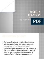 Business Strategy: Learning Hours: 60 NQF Level 4: BTEC Higher National Unit 7