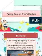 Taking Care of One's Clothes Taking Care of One's Clothes