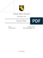Statistics 110, Lecture Notes - Cedar Crest College