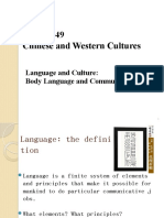 SHDH2049 Chinese and Western Cultures: Language and Culture: Body Language and Communication
