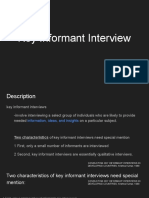 Key Informant Interview