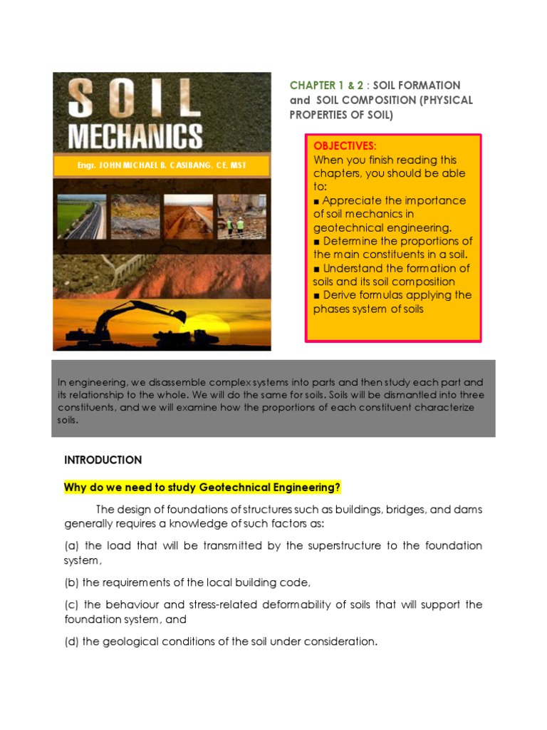 Chapter 1 and 2 - Soil FormationandComposition | PDF | Weathering ...
