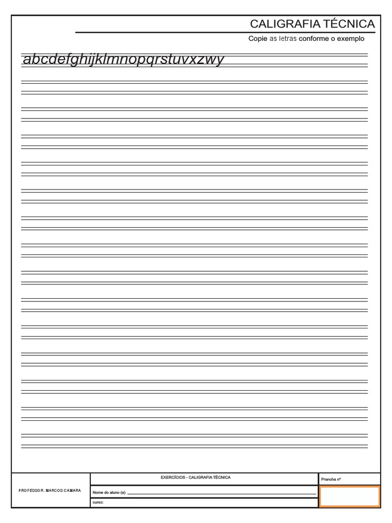 Exercícios de Caligrafia Técnica | PDF