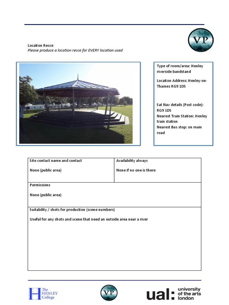Location Recce Bandstand | PDF