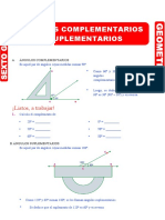 Ángulos Complementarios y Suplementarios para Sexto Grado de Primaria