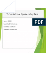 To Convert A Boolean Expression To A Logic Circuit: 2030208 Digital Electronics Lab Galabh Joshi Dr. Prachi Yadav