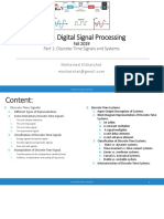 ET801 Digital Signal Processing: Fall 2019 Part 1: Discrete-Time Signals and Systems