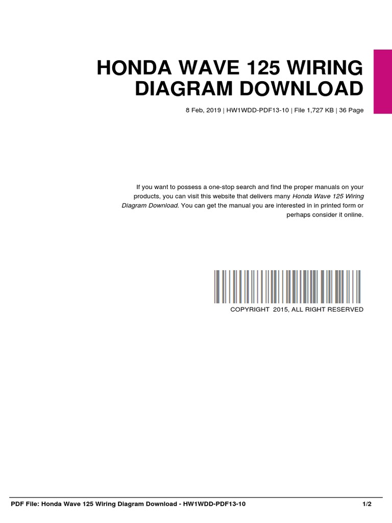 Honda Wave 125 Wiring Diagram