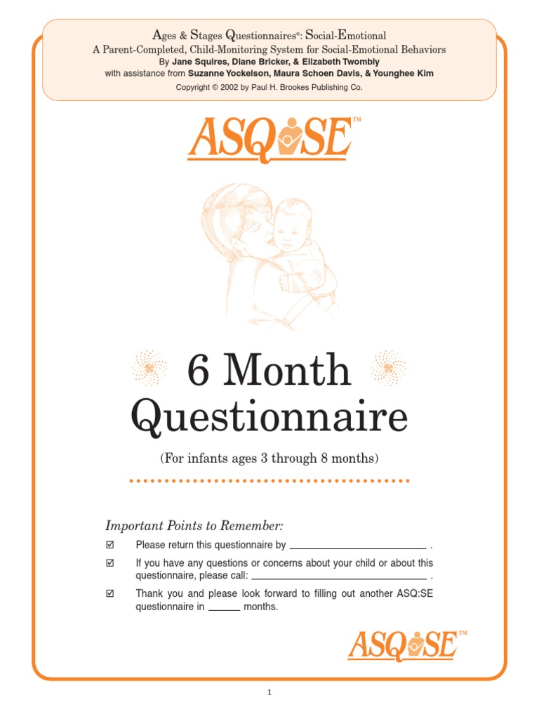6 month questionnaire a s q s e pdf human development
