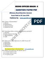 Nimhans Nursing Officer Grade-Ii: This Question Paper Is Download From