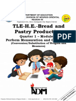TLE-H.E.-Bread and Pastry Production: Quarter 1 - Module 3: Perform Mensuration and Calculation