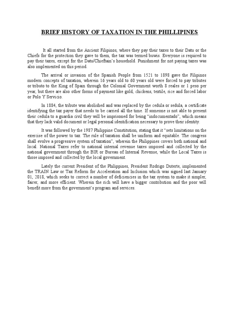 History of Taxation in the Philippines | PDF