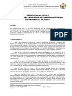 RESOLUCIÓN No. 256/2013 de La Asamblea Legislativa Del Gobierno Autónomo Departamental de Potosí