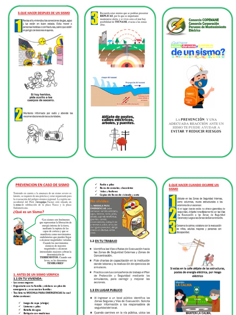 Brochure - Prevencion en Sismos | PDF | Temblores | Desastres naturales, image size:768x1024