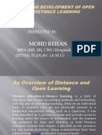 History and Development of Open and Distance Learning