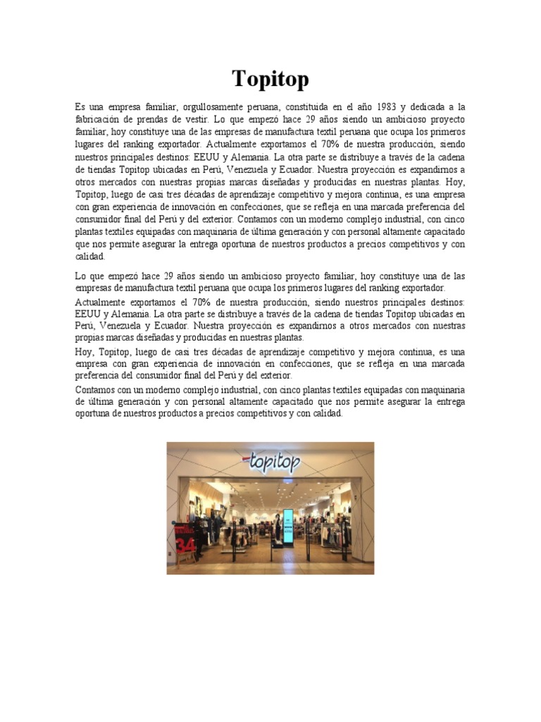 Topitop | PDF | Perú | Industria textil