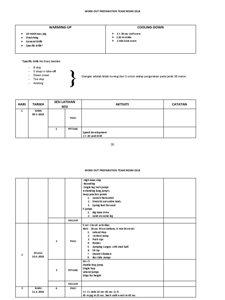 Workout Training For Long Jump PDF Hobbies Sports