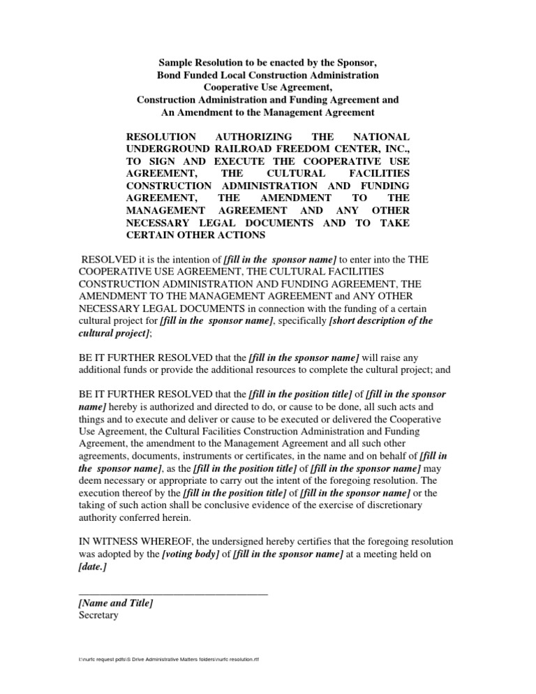Resolution for Cultural Project Agreements | PDF | Government | Justice