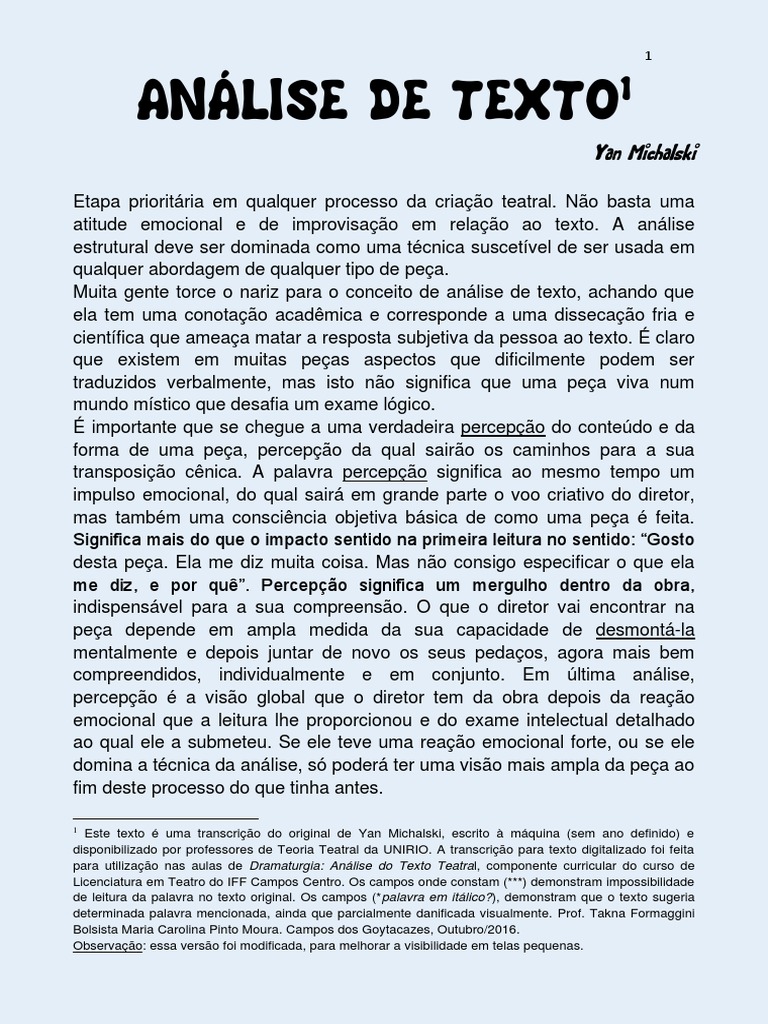 Apostila de Análise de Texto | PDF | Tempo | Emoções