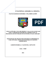 Aplicación Del Ciclo de Deming y Balanced Scorecard para Cumplir Estándares de Acreditación Al Programa de Doctorado en Economía-UNALM 2018-2020