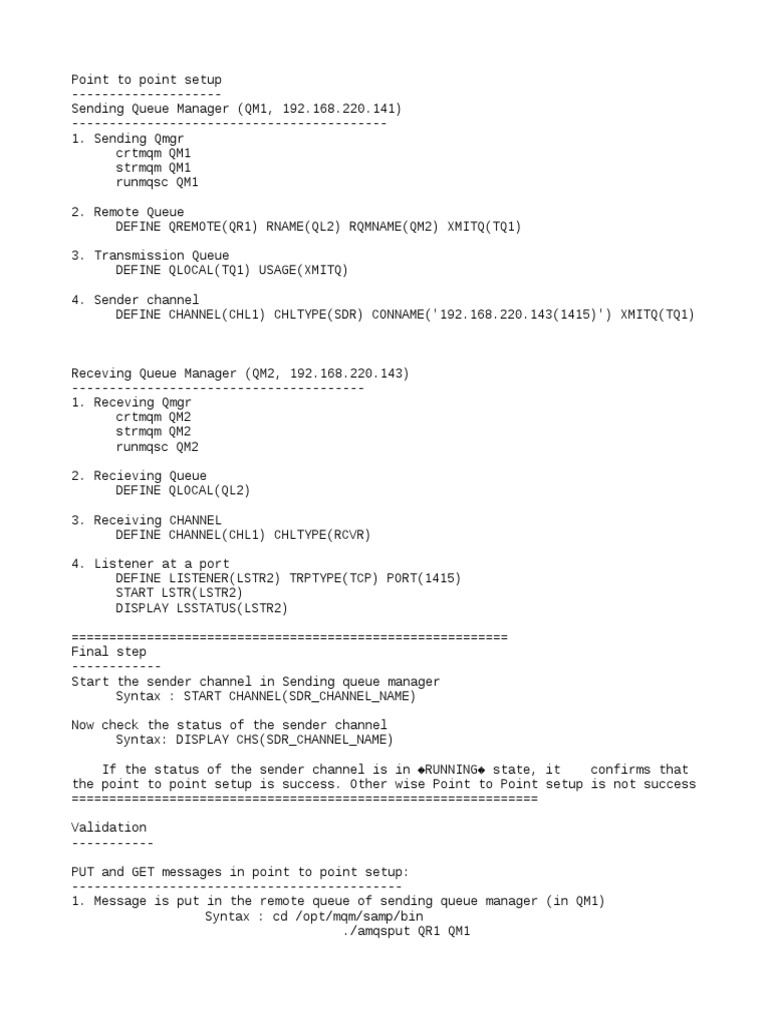 Point To Point Setup PDF