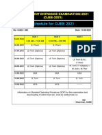 Schedule For OJEE 2021: Odisha Joint Entrance Examination-2021 (OJEE-2021)