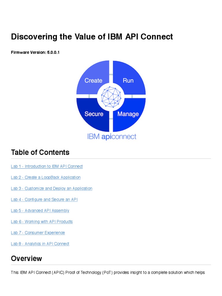 Discovering The Value of IBM API Connect: Firmware Version: 5.0.0.1 | PDF |  Representational State Transfer | Command Line Interface