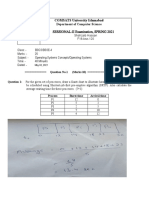 SESSIONAL-II Examination, SPRING 2021: COMSATS University Islamabad